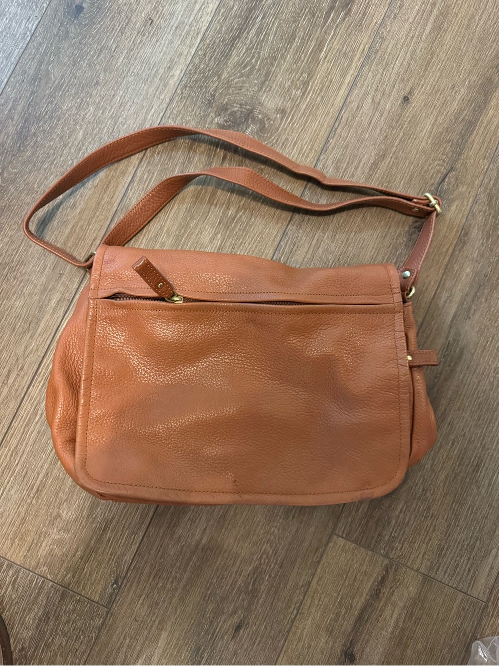 Liz Claiborne Brown Pebbled Leather Crossbody Bag